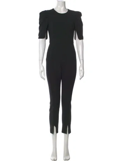 Pre-owned Black Halo Crew Neck Jumpsuit In Black