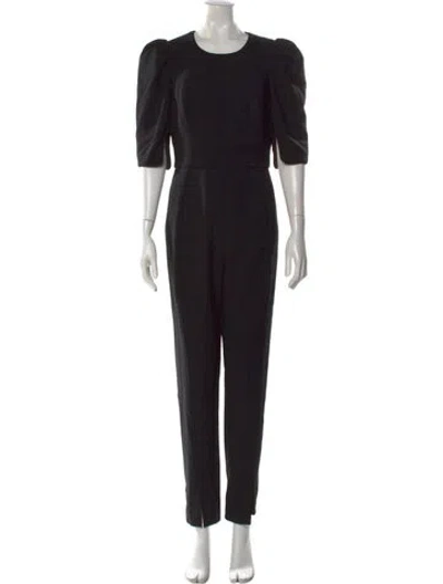 Pre-owned Black Halo Crew Neck Jumpsuit In Black
