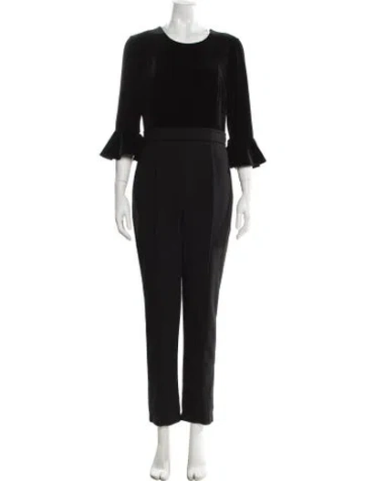 Pre-owned Black Halo Crew Neck Jumpsuit In Black
