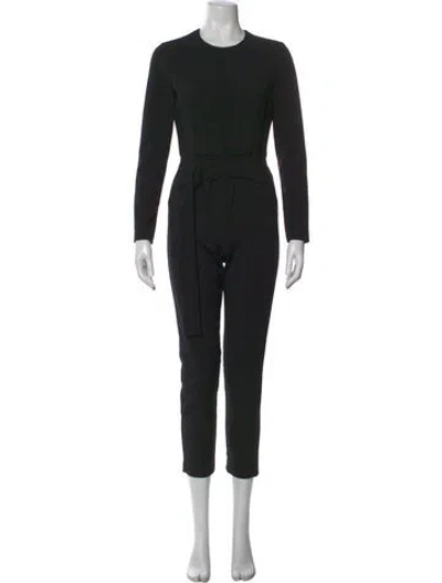 Pre-owned Black Halo Crew Neck Jumpsuit In Black