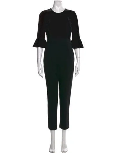 Pre-owned Black Halo Crew Neck Jumpsuit In Black