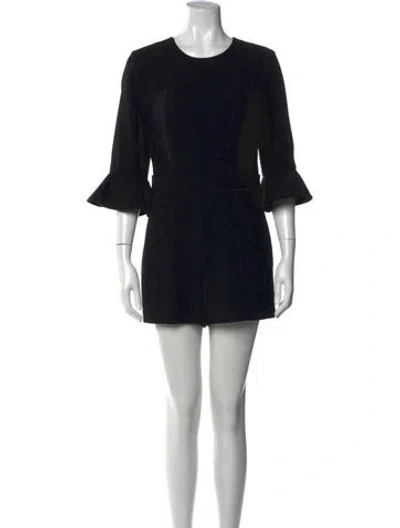 Pre-owned Black Halo Crew Neck Jumpsuit In Black