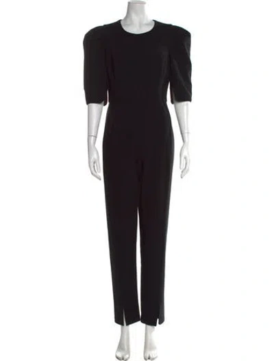 Pre-owned Black Halo Crew Neck Jumpsuit In Black