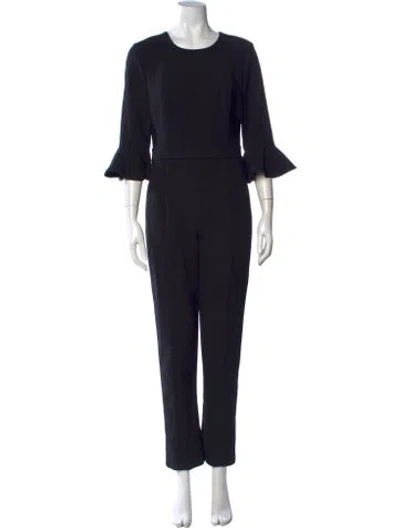 Pre-owned Black Halo Crew Neck Jumpsuit In Black