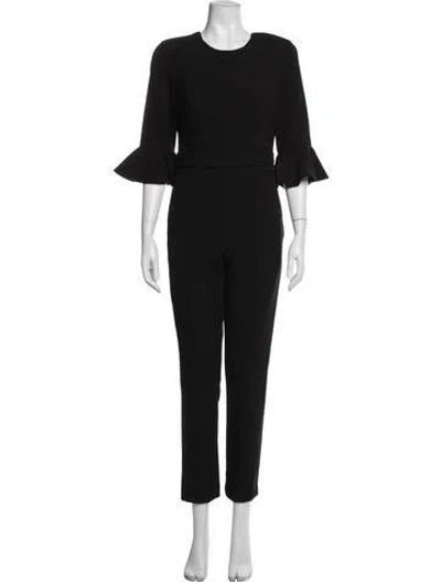 Pre-owned Black Halo Crew Neck Jumpsuit In Black