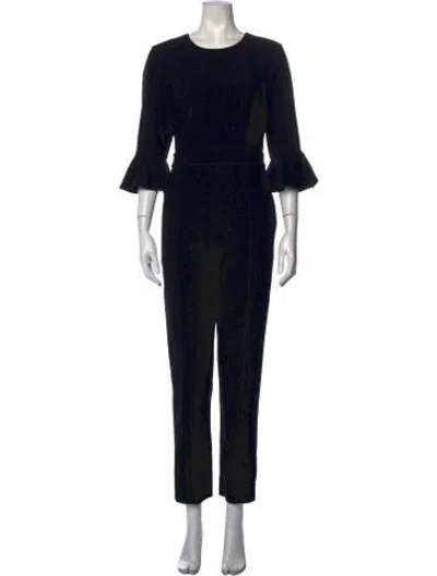 Pre-owned Black Halo Crew Neck Jumpsuit In Black