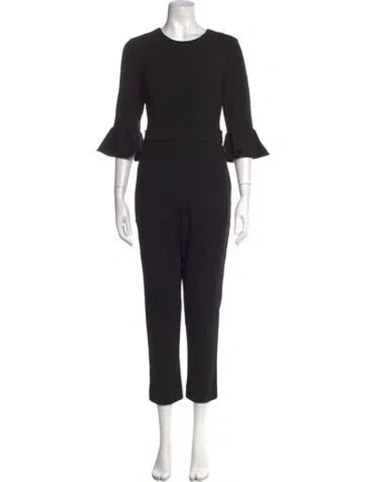 Pre-owned Black Halo Crew Neck Jumpsuit In Black