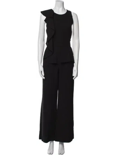 Pre-owned Black Halo Crew Neck Jumpsuit In Blue