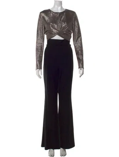 Pre-owned Black Halo Crew Neck Jumpsuit In Multi