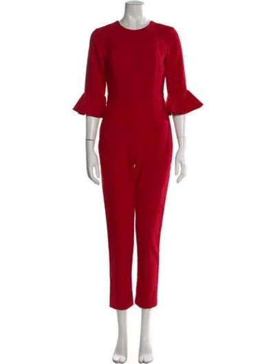 Pre-owned Black Halo Crew Neck Jumpsuit In Red