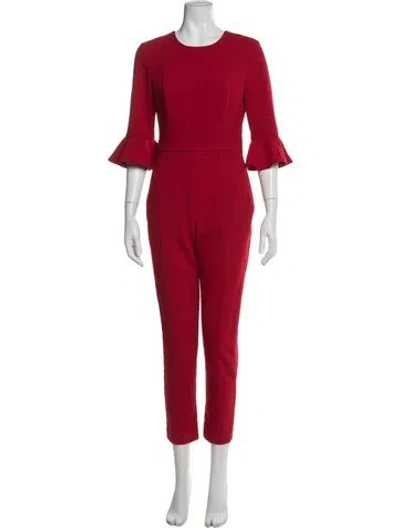 Pre-owned Black Halo Crew Neck Jumpsuit In Red