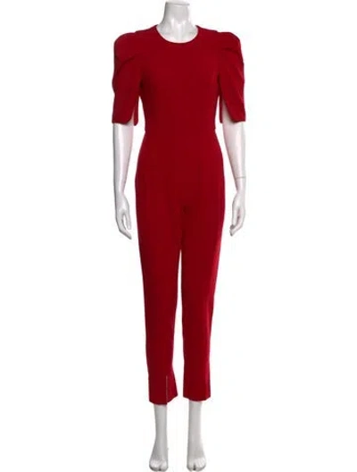 Pre-owned Black Halo Crew Neck Jumpsuit In Red