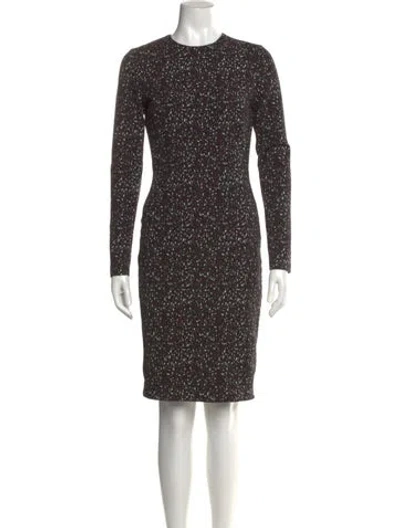 Pre-owned Black Halo Crew Neck Knee-length Dress In Black