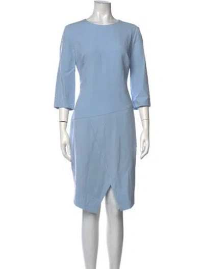 Pre-owned Black Halo Crew Neck Knee-length Dress In Blue