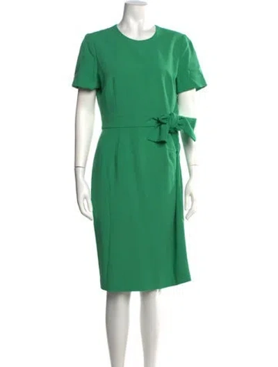 Pre-owned Black Halo Crew Neck Knee-length Dress In Green