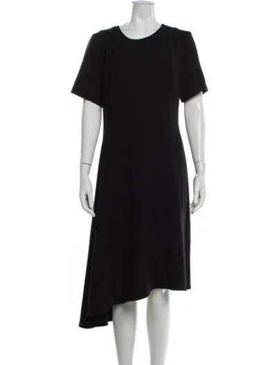 Pre-owned Black Halo Crew Neck Midi Length Dress In Blue