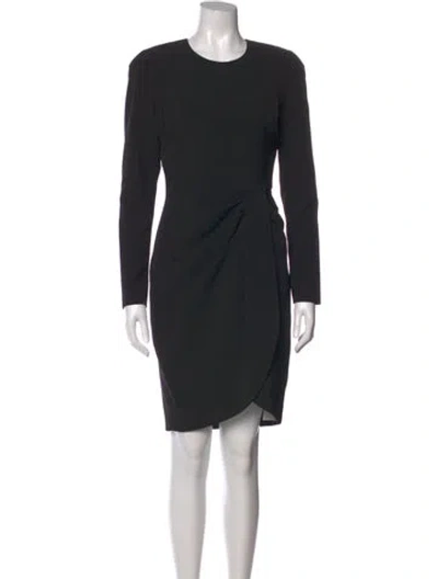 Pre-owned Black Halo Crew Neck Mini Dress In Black