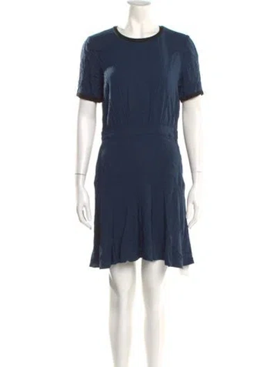 Pre-owned Black Halo Crew Neck Mini Dress In Blue