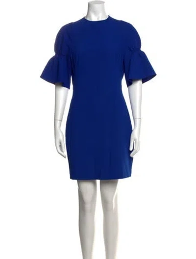 Pre-owned Black Halo Crew Neck Mini Dress In Blue
