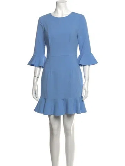 Pre-owned Black Halo Crew Neck Mini Dress In Blue