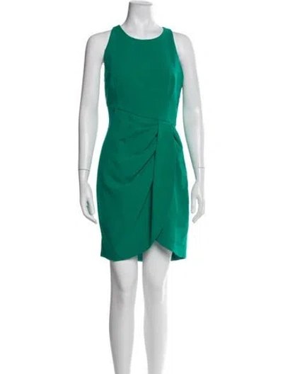 Pre-owned Black Halo Crew Neck Mini Dress In Green
