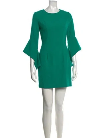 Pre-owned Black Halo Crew Neck Mini Dress In Green