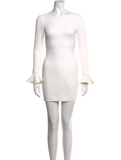 Pre-owned Black Halo Crew Neck Mini Dress In Neutral
