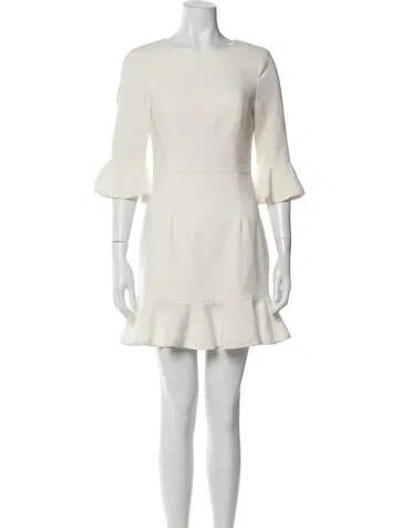Pre-owned Black Halo Crew Neck Mini Dress In Neutrals