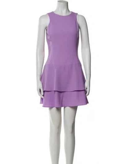 Pre-owned Black Halo Crew Neck Mini Dress In Purple