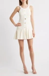 Black Halo Didi Tweed Minidress In Neutral