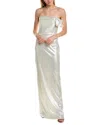 Black Halo Divina Strapless Column Gown In Gold