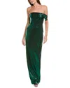 Black Halo Divina Strapless Column Gown In Green