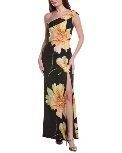 Black Halo Dolan One-shoulder Gown In Bursting Bloom