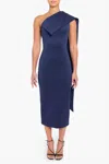Black Halo Dolores Cocktail Midi Dress In Pacific Blue In Blue