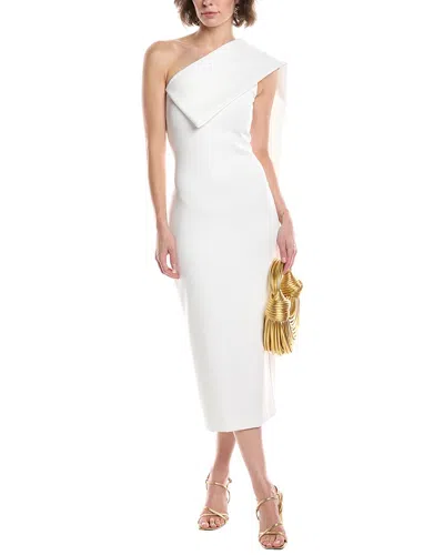 Black Halo Dolores Cocktail Midi Dress In White