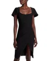 Black Halo Meredith Cutout Bodycon Faux-wrap Dress In Black