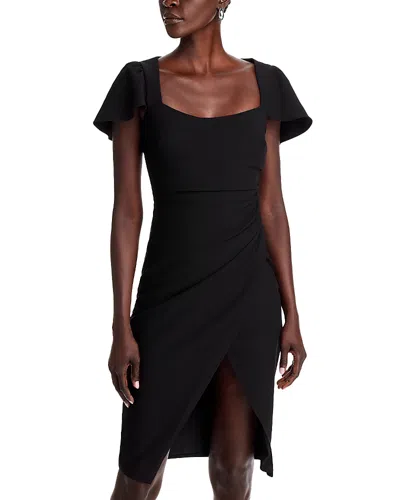BLACK HALO DRAPED SHEATH DRESS