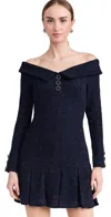 Black Halo Edith Sparkle Knit Long Sleeve Minidress In Twilight Tapestry