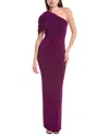 Black Halo Egan Pleated One-shoulder Column Gown In Purple