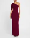 Black Halo Egan Metallic One Shoulder Gown In Mulberry Sheen