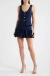 Black Halo Enid Bubble Hem Minidress In Blue
