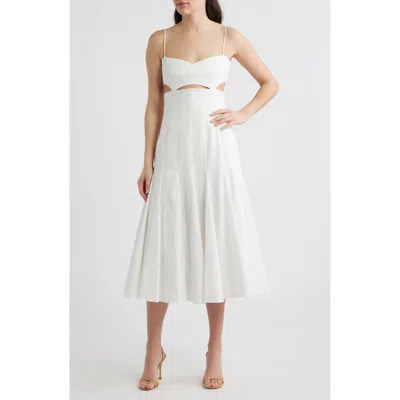 Black Halo Erica Cutout Midi Dress In White