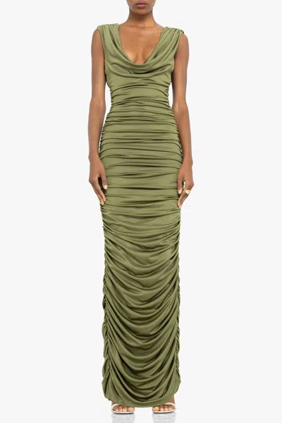 Black Halo Evangeline Gown In Green