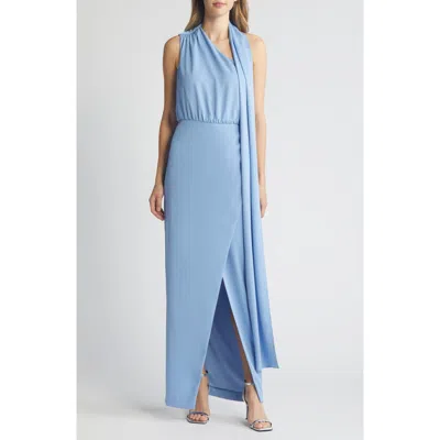 BLACK HALO BLACK HALO FANTASIA NECK SCARF ONE-SHOULDER COLUMN GOWN