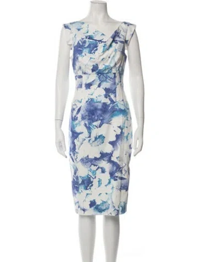 Pre-owned Black Halo Floral Print Knee-length Dress In Multicolor