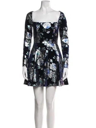 Pre-owned Black Halo Floral Print Mini Dress W/ Tags In Multi