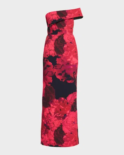 Black Halo Florin One-shoulder Maxi Dress In Multi