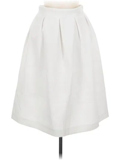 Pre-owned Black Halo Formal Skirt In White