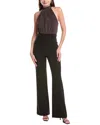Black Halo Genesis Shimmer Halter Jumpsuit In Black