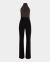Black Halo Genesis Shimmer Halter Jumpsuit In Lumiere Sparkle